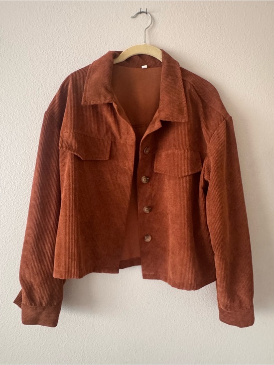 SHEIN Jackets & Blazers - Corduroy Button-Up Jacket in brown